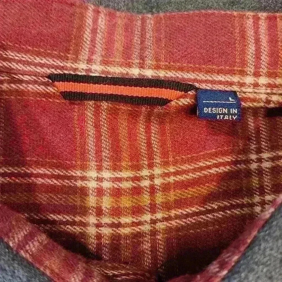 Men's Grey Flanel Long Sleeve Button-up Shirt Size Large - Picture 7 of 7